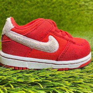 Nike Dunk Low Toddler Size 5C Red White Athletic Running Walking Shoes Sneakers